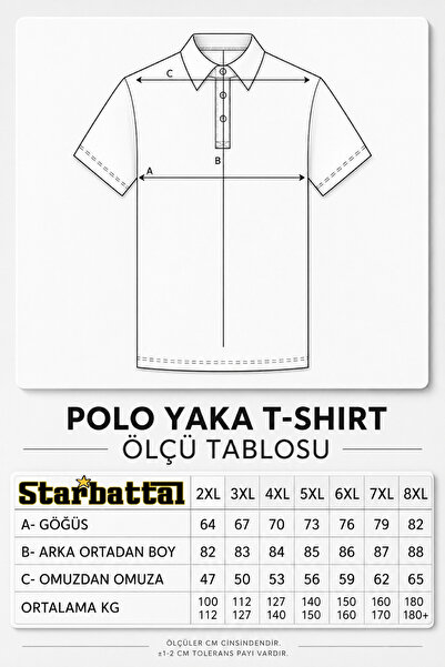 Starbattal Plus Size Polo Denim Collar T-Shirt 23420 BLACK