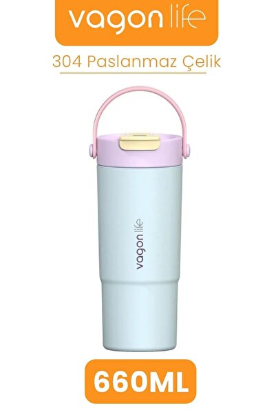 Vagonlife Isı Yalıtımlı Turkuaz Termos 660 ML