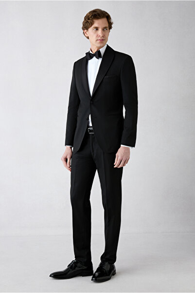 Kiğılı 7 Drop Slim Fit Dar Kesim Şal Yaka Desenli Smokin & Damatlık