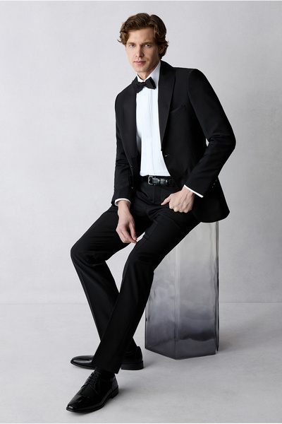 Kiğılı 7 Drop Slim Fit Dar Kesim Şal Yaka Yünlü Smokin & Damatlık