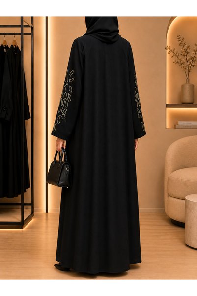 Generic Black Ceramic Abaya with Blazer and Cowl Cut - Comfortable for Work and Occasions