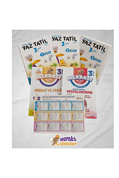 meraklı zihinler 3.SINIF HAFTA HAFTA YAZ TATİL SETİ (KARNE KILIFI HEDİYELİ)