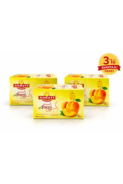 Kayısılı Form Çayı Bardak Poşet 20'li Kutu X 3