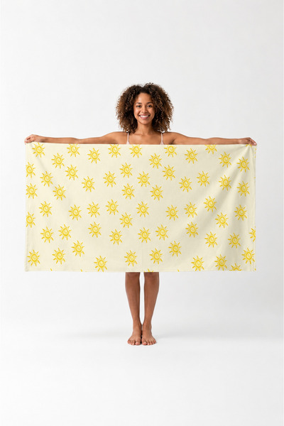 ASDİVA Sun Pattern Digital Printing Beach Towel 75X150