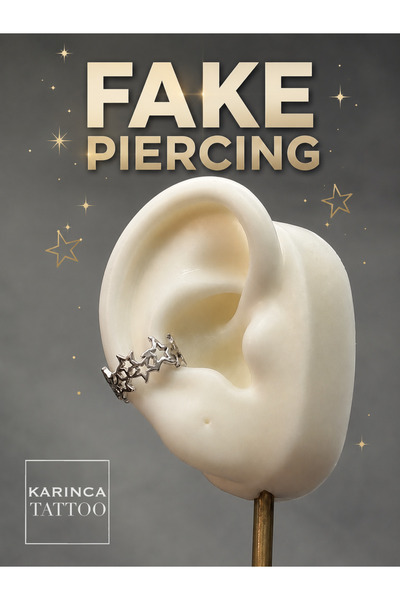 Karınca Piercing Fake Yıldız Piercing Orbital Conch Piercing Kulak Sıkıştırma...