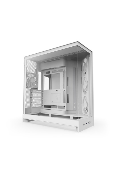OEMS علبة كمبيوتر NZXT H9 Flow RGB (2025) - هيكل برج متوسط الحجم ATX كبير الحجم بغرفتين لتدفق الهواء - يتضمن مروحة RGB بطول 420 مم