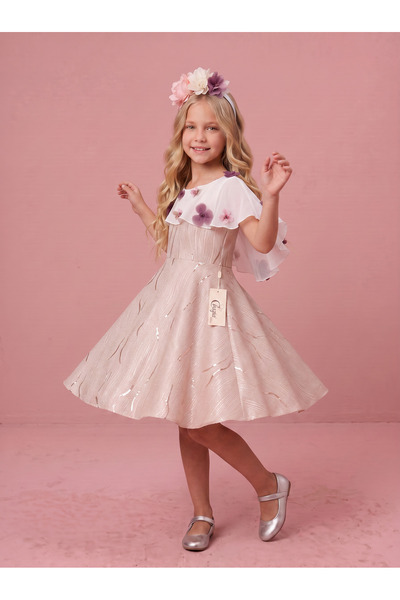 Ciliegia Dolls Trendshen Şifon Şallı Jakar Elbise