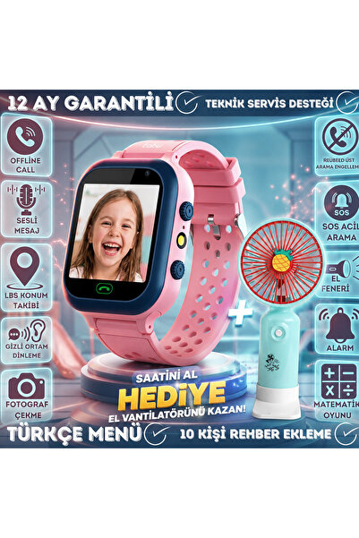 HBİLETİŞİM27 Sim Kartlı Akıllı Çocuk Saati Sos Kamera Konum Takip Ortam Dinle...