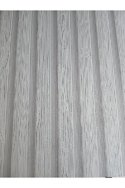 KMS HOME 3 Boyutlu Gri Çıta Panel Görünümlü Silinebilir Duvar Kağıdı 5 M²