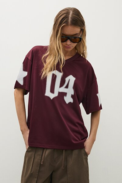 Bershka Oversize baskılı tişört