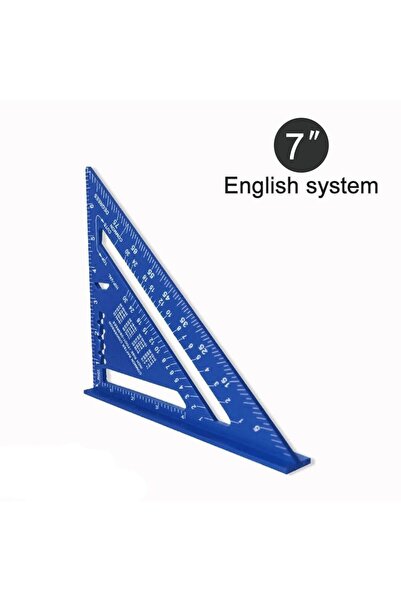 Choice3 مسطرة مثلثة من سبائك الألومنيوم زرقاء-إنجليزية مقاس 7 بوصات، مسطرة زا...