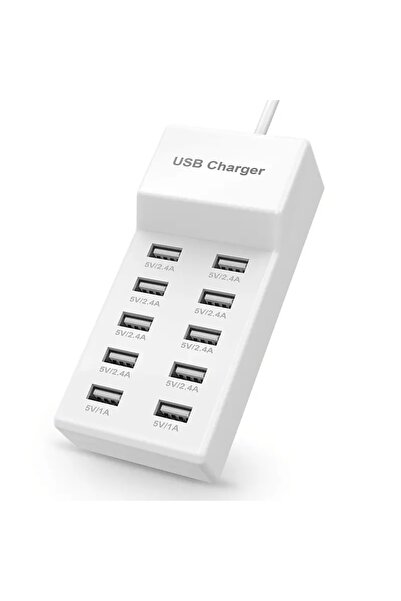 Choice محطة شحن USB بمقبس أمريكي 10 منافذ USB، محطة شحن USB متعددة المنافذ 50...