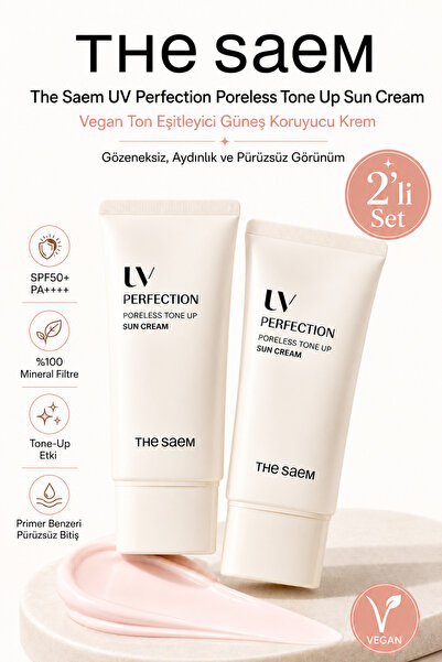 THE SAEM UV Perfection Poreless Tone Up Sun Cream SPF50+ PA++++ / Vegan Ton E...