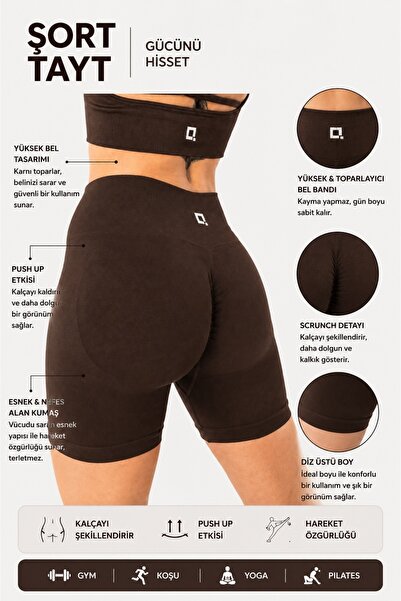 HARSFIT Дамски къси спортни клинове с висока талия, с набран ефект за стягане...