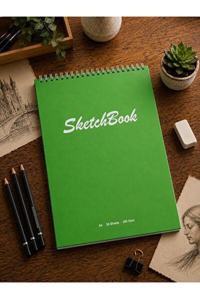 Pagos Yayınları A4 Hardcover Sketchbook 200 Gr. 30 Sheets (60 Pages) 21 X 29....