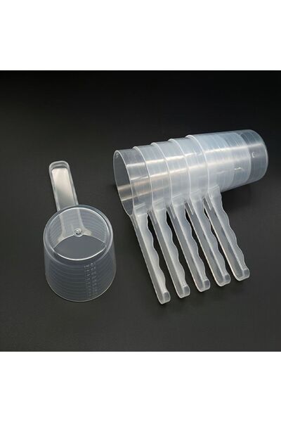 Choice 5pcs Transparent Pet Measuring Spoon With Scale, Plastic Dog Feeding S...