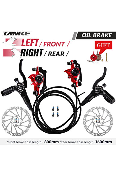 Choice 160MM-RED-LF-RR TANKE MTB Bike Hydraulic Disc Brake Oil Pressure Calip...