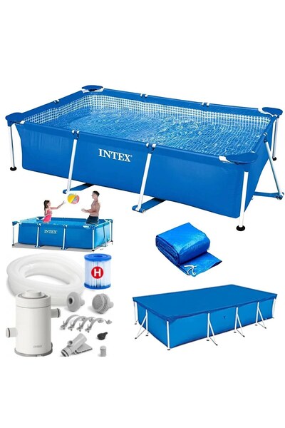 Intex 28272 Havuz + Filtre + Örtü Prefabrik Aile Havuzu 300x200x75Cm 220V Fil...