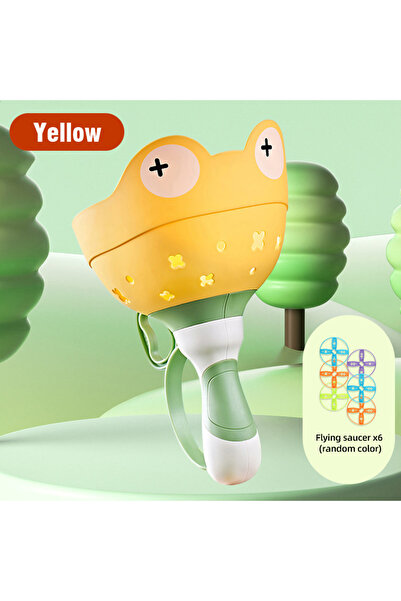 Choice Yellow 6 disk Flying Saucer Disc Launcher Kids Flying Toys Pull String...