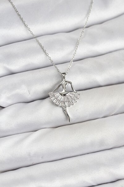 Inure Jewelry 316L Steel Silver Color Ballerina Model Women's Necklace