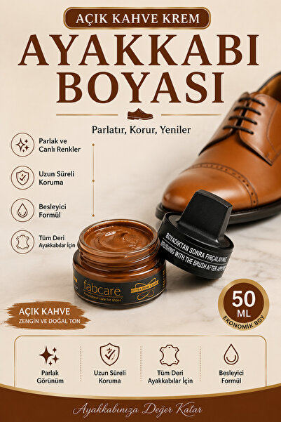 Fabcare Krem Ayakkabı Boyası 50 Ml Açık Kahve
