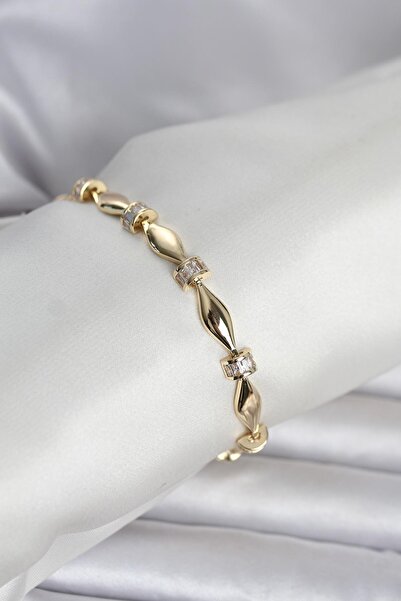 Inure Jewelry سوار نسائي من النحاس ذهبي اللون على شكل عمود