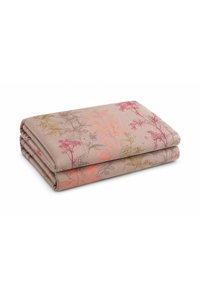 Eponj Home Piqué imprimat din bumbac Battal 260x235 cm – Bej cu model Urla (MĂRIMEA KING)