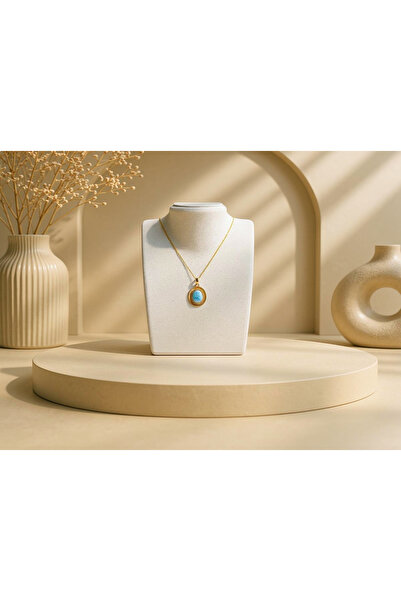 Dotamineral Larimar 925 Ayar Gümüş Kolye 22 mm | Dominik Cumhuriyeti Menşei |...