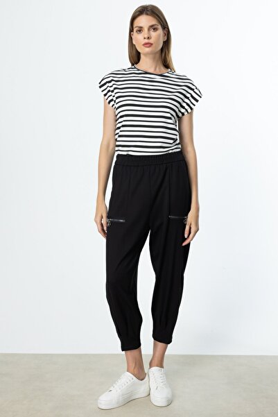 ON Trousers with Stitched Cuffs and Zipper Detail