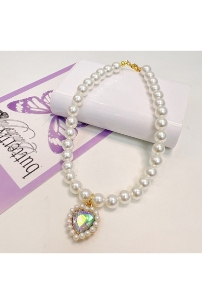 Choice15 S 20-25cm White Princess Style Pet Pearl Collar for Dogs Cats - Cute...