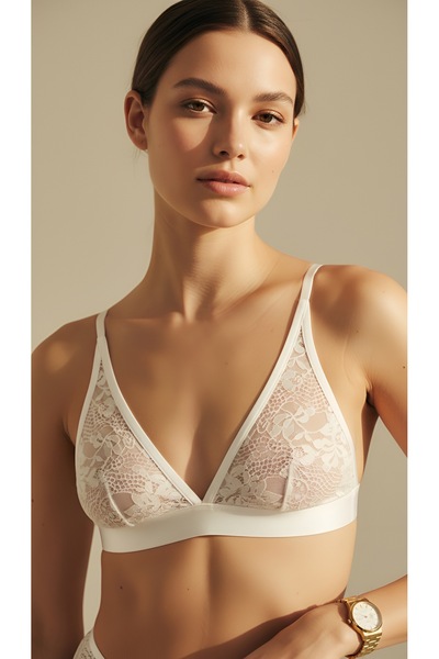 Simi Underwear White Kadın Dantelli Bralet Sütyen