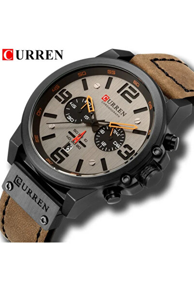 Choice5 ساعة يد كورين بلاك براون CURREN 8314 للرجال بحزام جلدي، ساعة كوارتز ل...