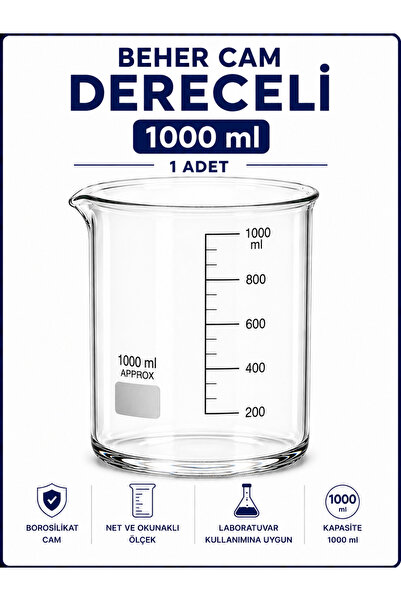 Labolist Beher Cam Dereceli 1000ml 1 Adet