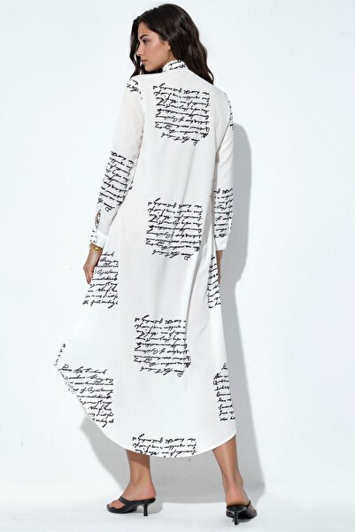 Hiccup Msn Text Printed Long Shirt Dress
