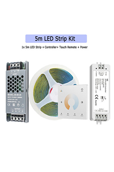 Choice 1x5m Full KIT White 5M 10M 20M COB CCT LED Strip 24V Flexible High Den...