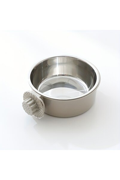 Choice8 650ml Grey Dog Bowl Anti-tip Fixed Hanging Dog Bowl Dog Cage Stainles...