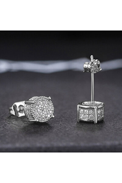 Choice Silver Plated European and American Full Diamond Hip-Hop Men's Earring...