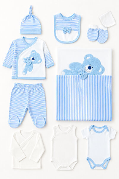 Sitilin Erkek Bebek Lüks Hastane Çıkışı Ayıcık 10 Lu Set STL6975