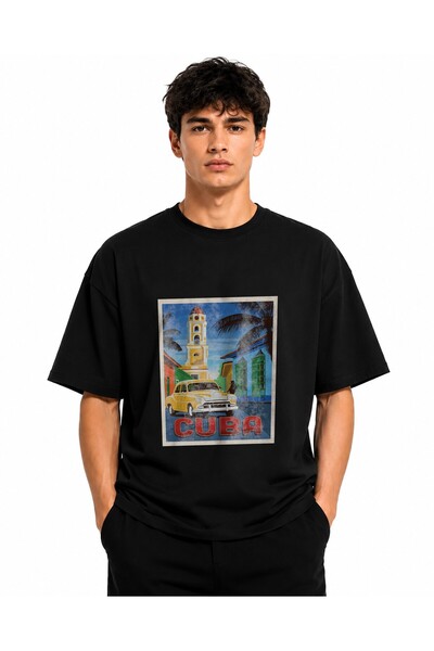 Inscriptie Tricou Unisex Bumbac Premium Casual " Cuba "