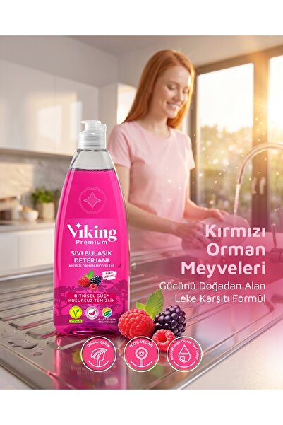 Viking Premium Bulaşık Deterjanı Orman Meyveleri 750 Ml 2 Adet