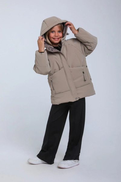 HAUSEkids 8-14 Years Old Glacier Wintermute Girl's Coat-Latte