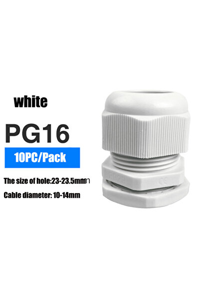 Choice3 PG16-أبيض 10 قطع من مداخل الكابلات المقاومة للماء IP68 PG7 لمقاسات 3-...