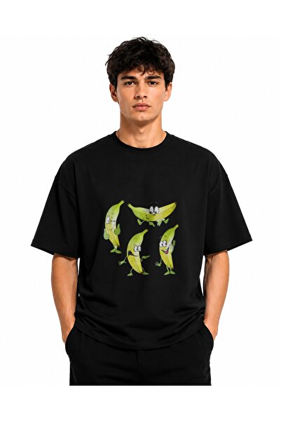 Inscriptie Tricou Unisex Bumbac Premium Casual " Cartoon banana "