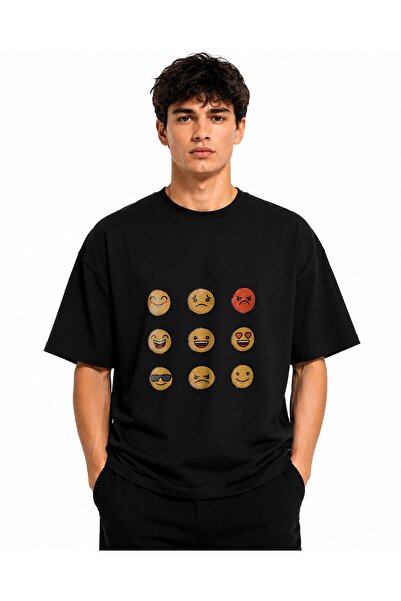 Inscriptie Ουνισέξ Βαμβακερό T-shirt Υψηλής Ποιότητας  "Φατσούλες Συναισθημάτ...