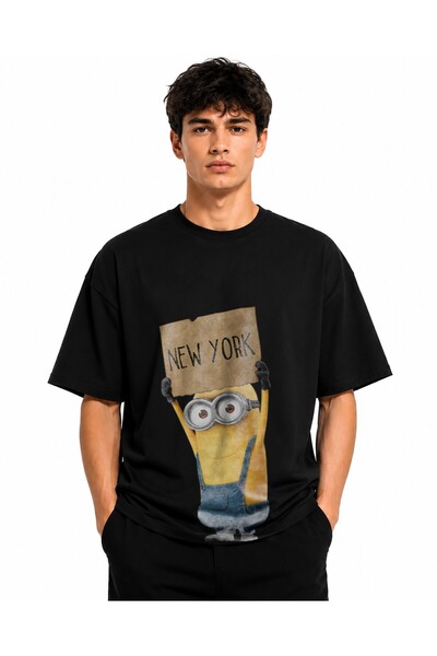 Inscriptie Tricou Unisex Bumbac Premium Casual " Minion New York "