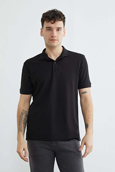 Fulla Moda Ribbed Polo Neck T-Shirt