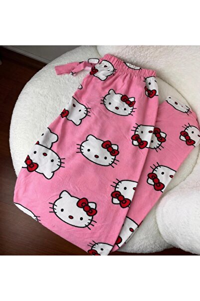 Bahar Altundemir Kadın Rahat Kesim Lastikli Pamuklu Hello Kitty Pijama Altı