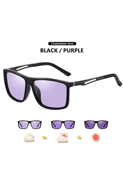 Choice Photochromic Black-Purple LIOUMO Brand Square Photochromic Polarized S...