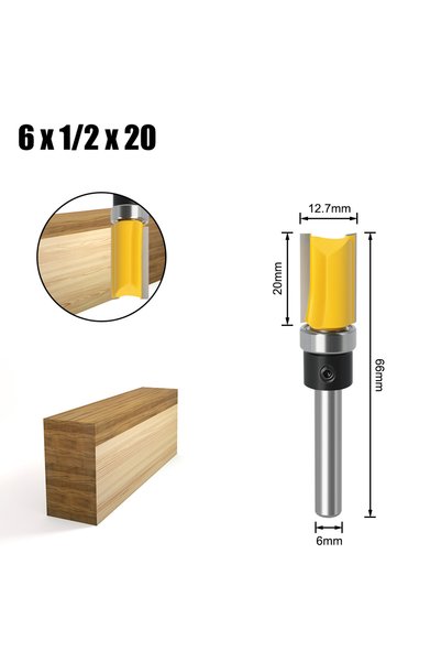 Choice3 6X12.7X20mm 3PCS/4PCS 1/4" 6mm Shank Flush Trim Router Bit Blade Temp...