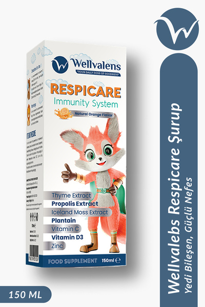 Wellvalens RespiCare 150 ml Bitkisel Sıvı Takviye - Kekik, Propolis ve İzland...
